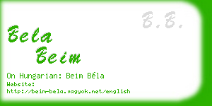 bela beim business card
